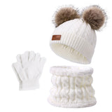 Baby Warm Winter Hats Scarf Gloves 3pcs Set