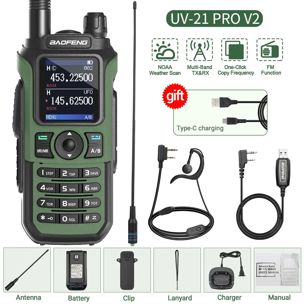 Baofeng UV-21 PRO V2 Walkie Talkie Wireless Copy