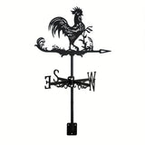 1pc Rooster Cock Weathervane Silhouette Art Black Metal