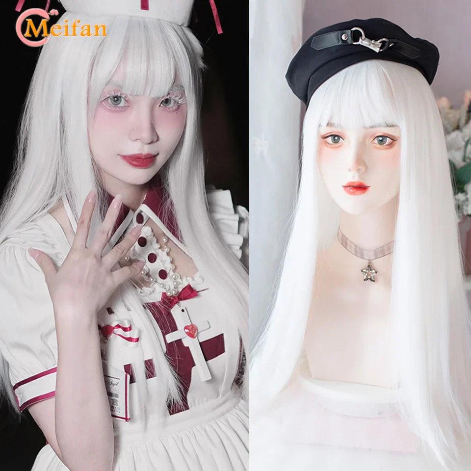 MEIFAN Long Lolita Ombre Harajuku Wig With Bang