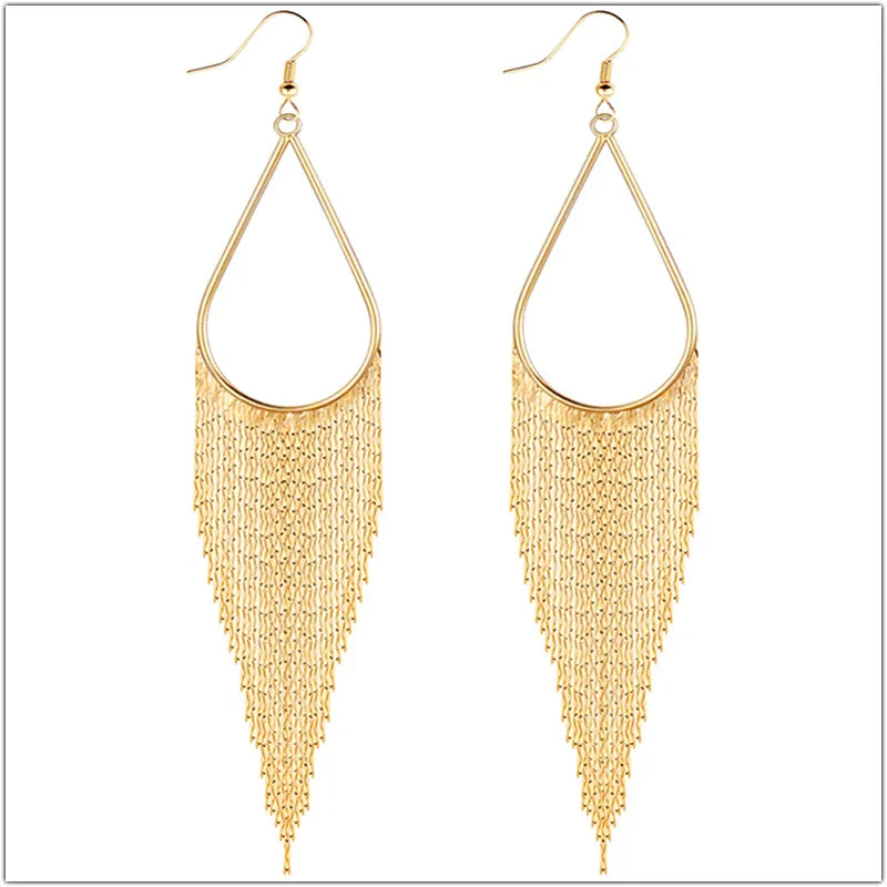 Baroque Long Tassels Dangle Earrings for Women Accessories