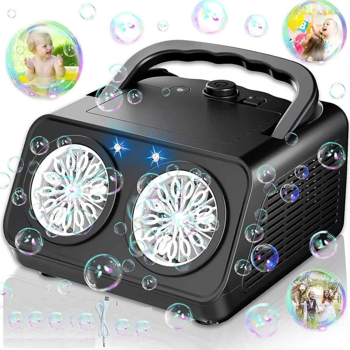 Automatic Bubble Machine Upgrade Bubble Blower with 2