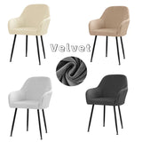 Soft Velvet Dining Chair Cover Stretch Spandex High