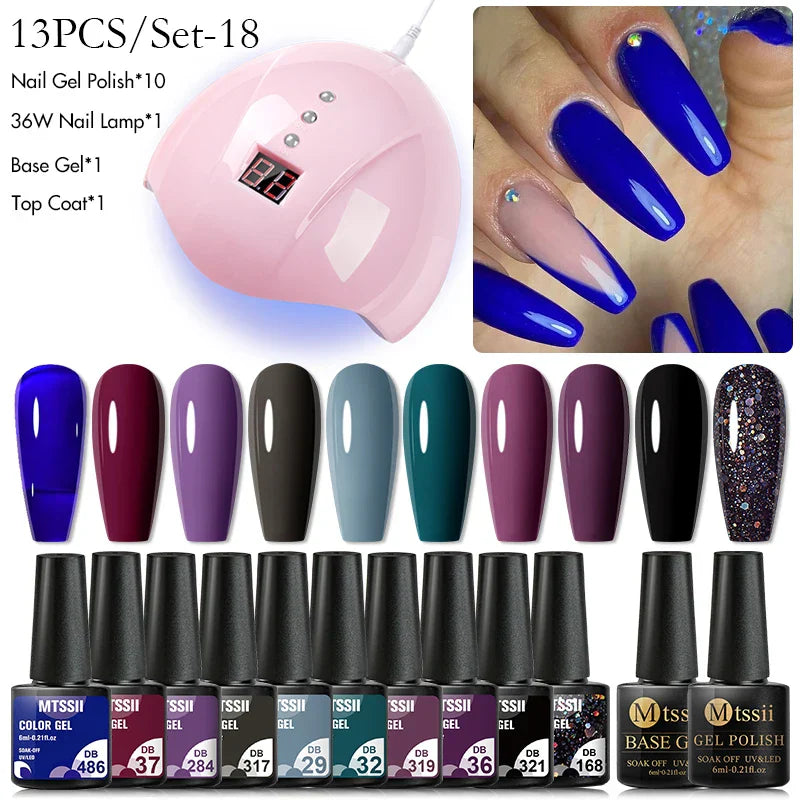 Mtssii 13/16Pcs Gel Nail Polish Set With 36W