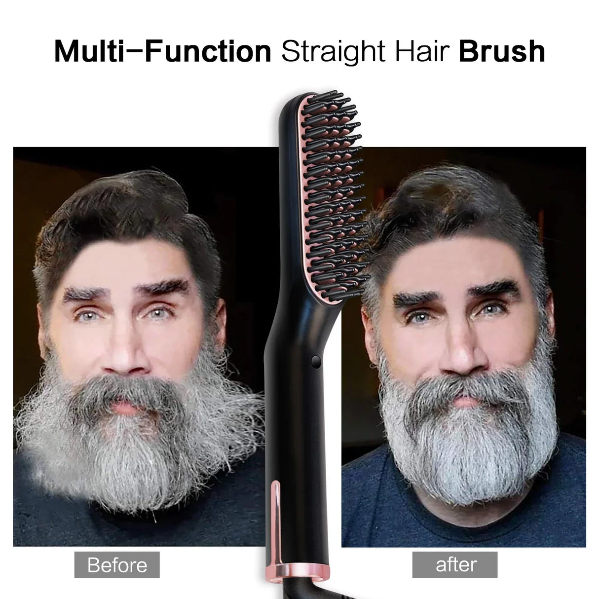 Professional Hair Straightener Brush Electric Black Beard Hot