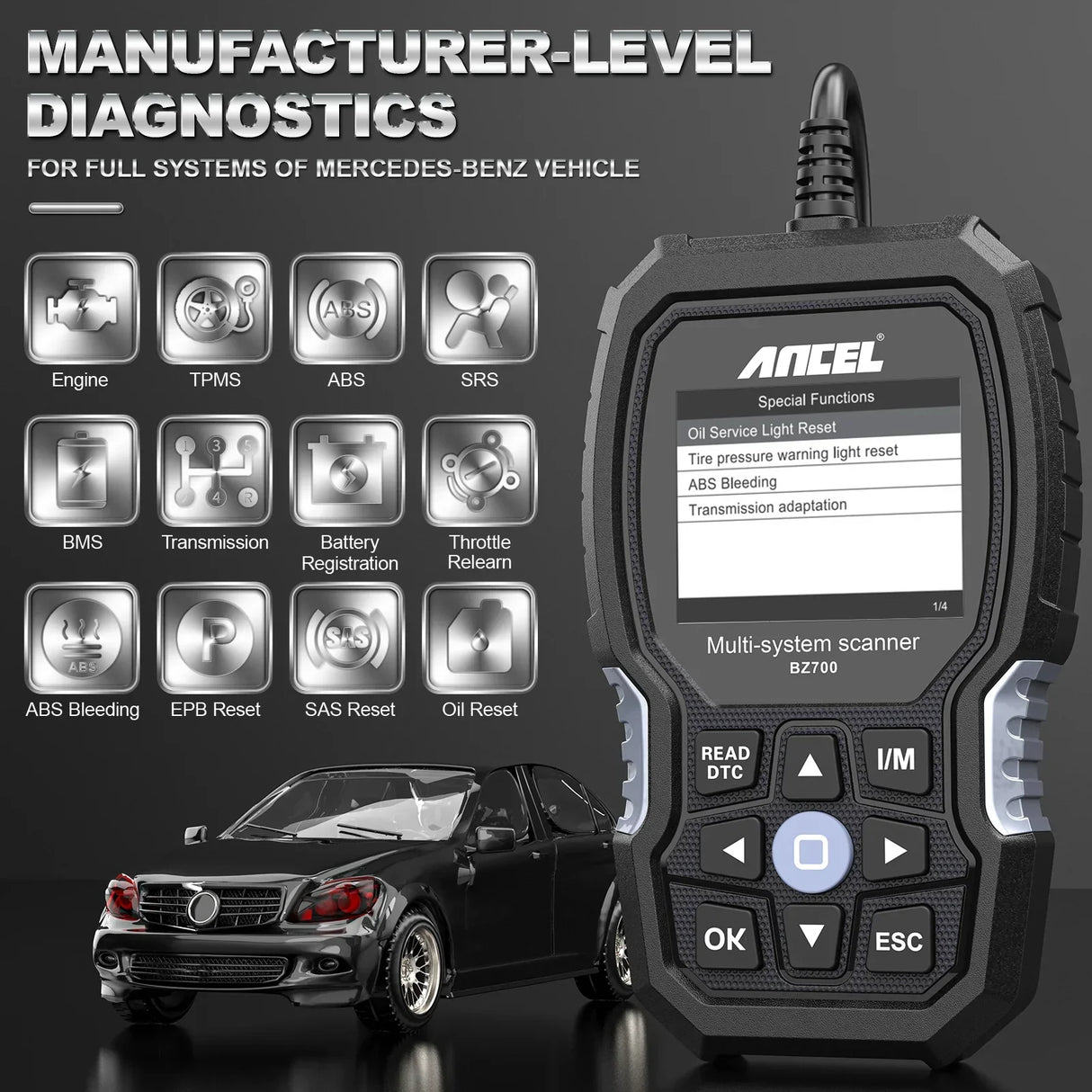 ANCEL BZ700 OBD2 Automotive Scanner for Mercedes Benz