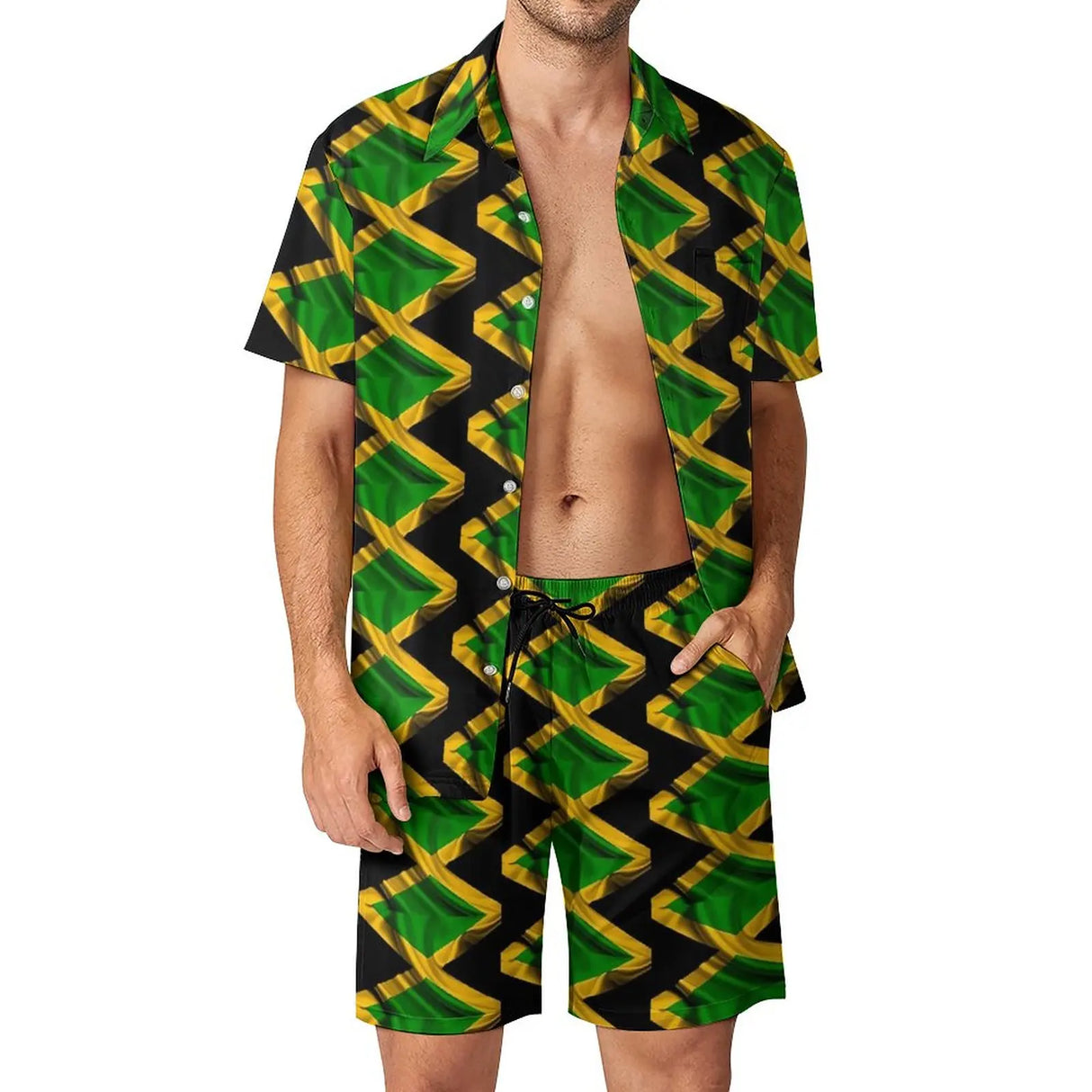 Jamaican Flag Men Sets Jamaica Cushion Aesthetic Casual