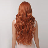 Ginger Curly Synthetic Wigs for Women Long Natural