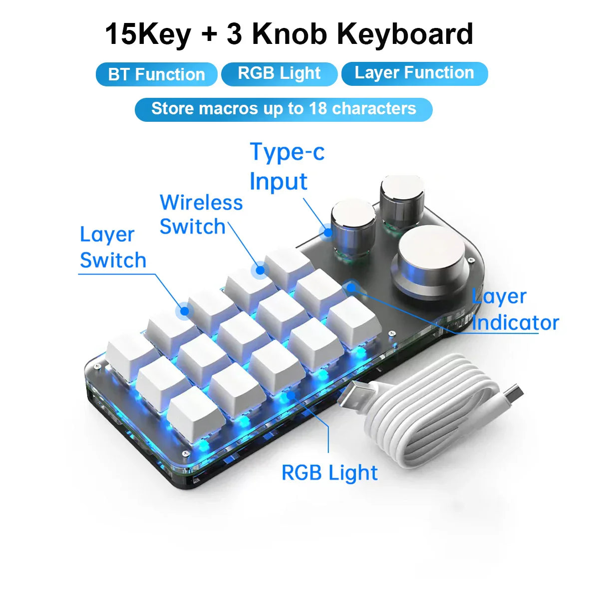 Programming Macro Custom Knob Keyboard RGB 3 Key