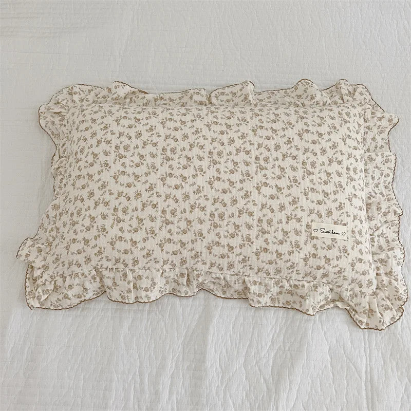 Baby Pillowcase Floral Print Cotton Muslin Newborn Pillow