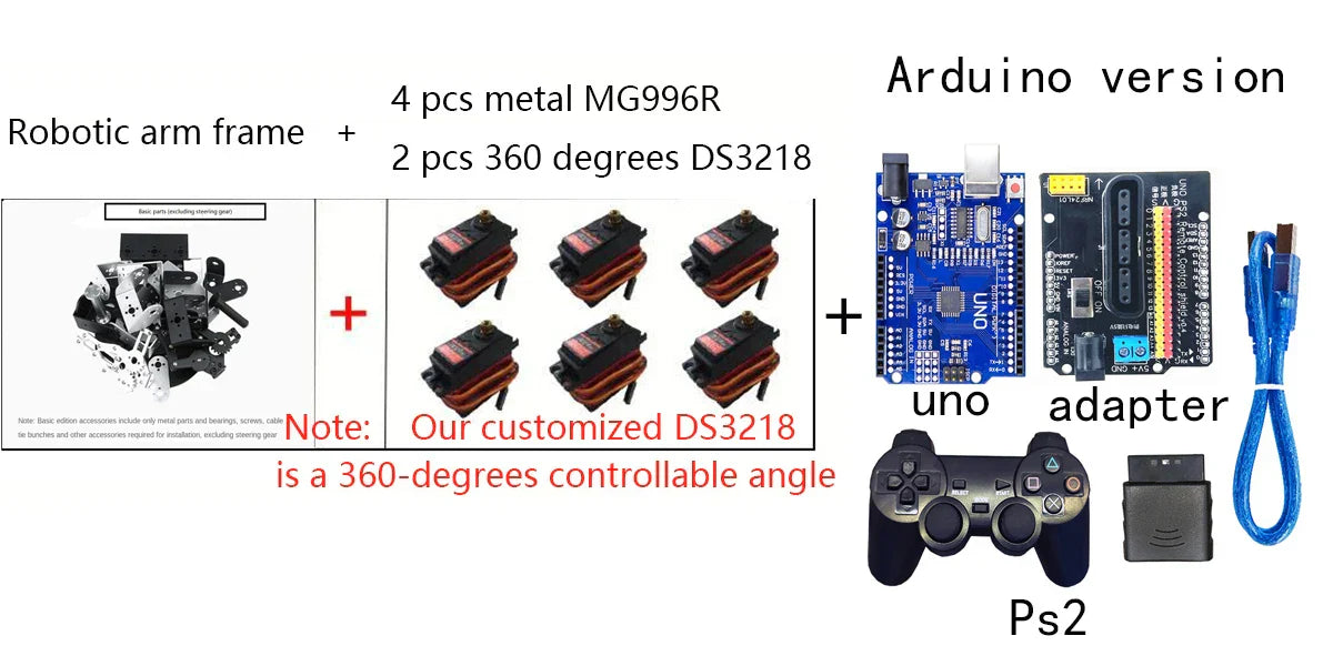 6 DOF Robotic Arm with MG996 180/360 Degree