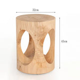 Creative Solid Wood Stool Log Pouf Sitting Stool