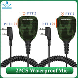 2PCS Baofeng Walkie Talkie Speaker Mic Waterproof PTT