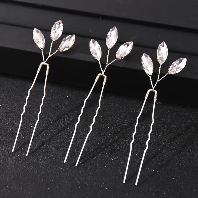 Bride Hairpins Wedding Hair Accessories Trendy Crystal U-shaped