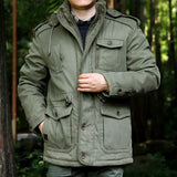 Men's Casual Jacket Fashion Winter Parkas Male Fur