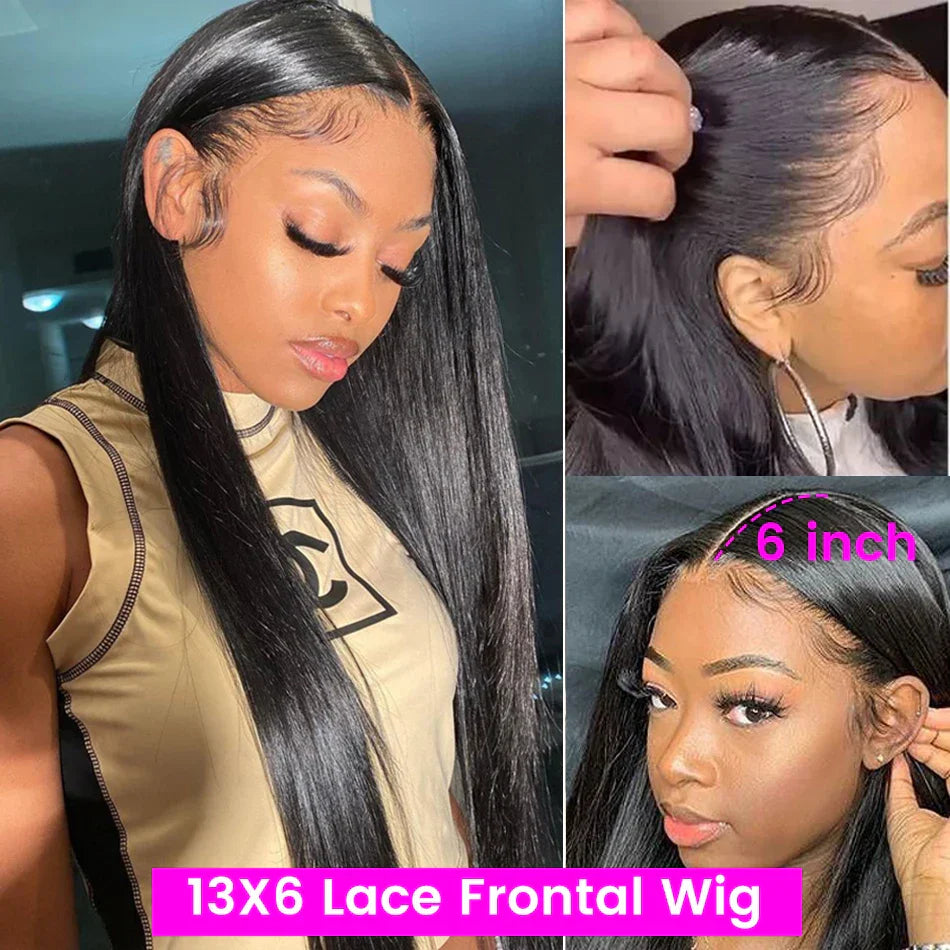 HD Transparent Lace Frontal Human Hair Wigs 13X6