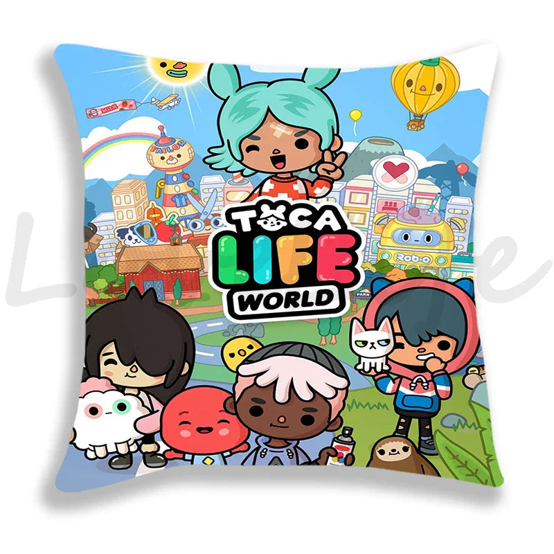 Cute Cartoon Toca Life World Pillow Case Home