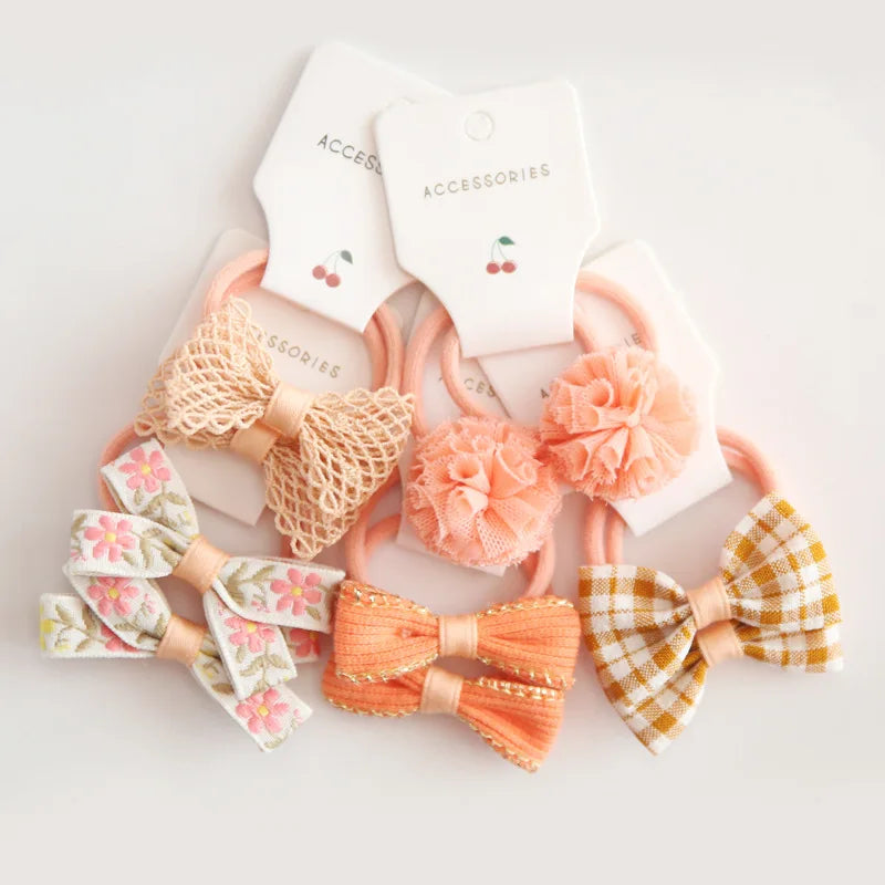 10Pcs/Lot Sweet Hair Band Girls Hair Ties Bows