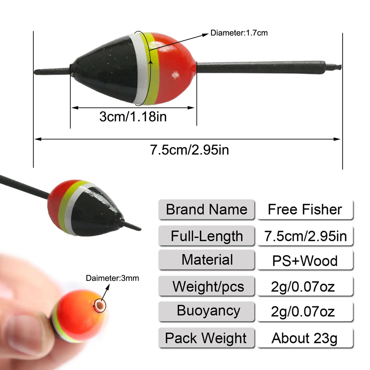 FREE FISHER 10pcs Lighted Fishing Floats Set Collection