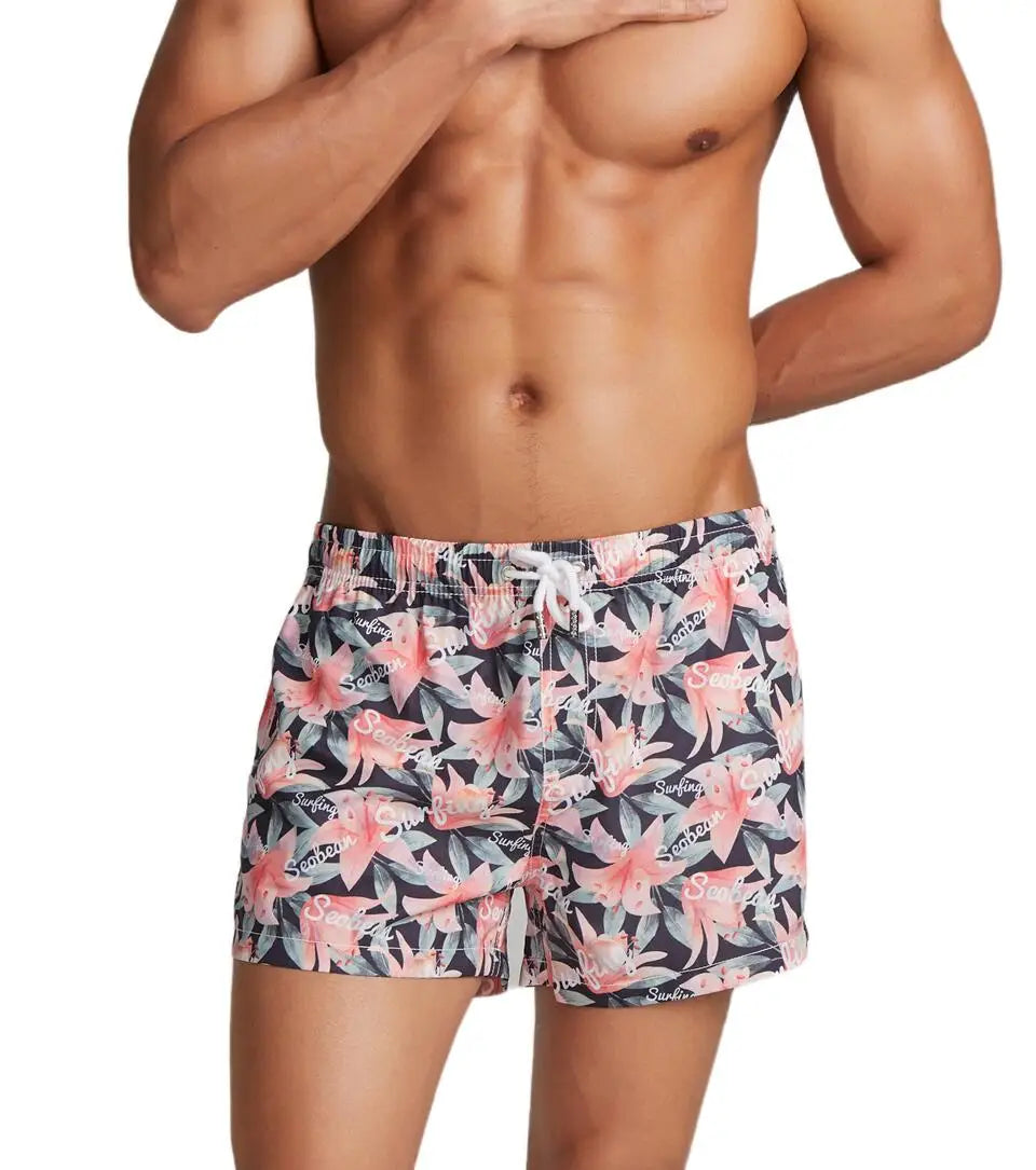 Men's Printed Board Shorts Quick Dry Beach Shorts