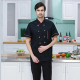 Short Sleeve Restaurant Chef Kitchen Work Uniforms Double