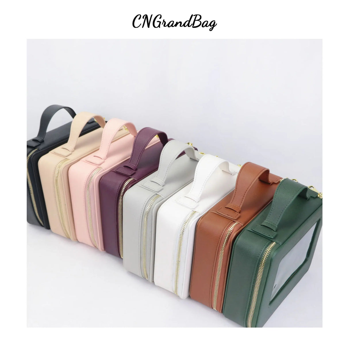 Custom Genuine Leather Travel Cosmetic Bag Set Colorful