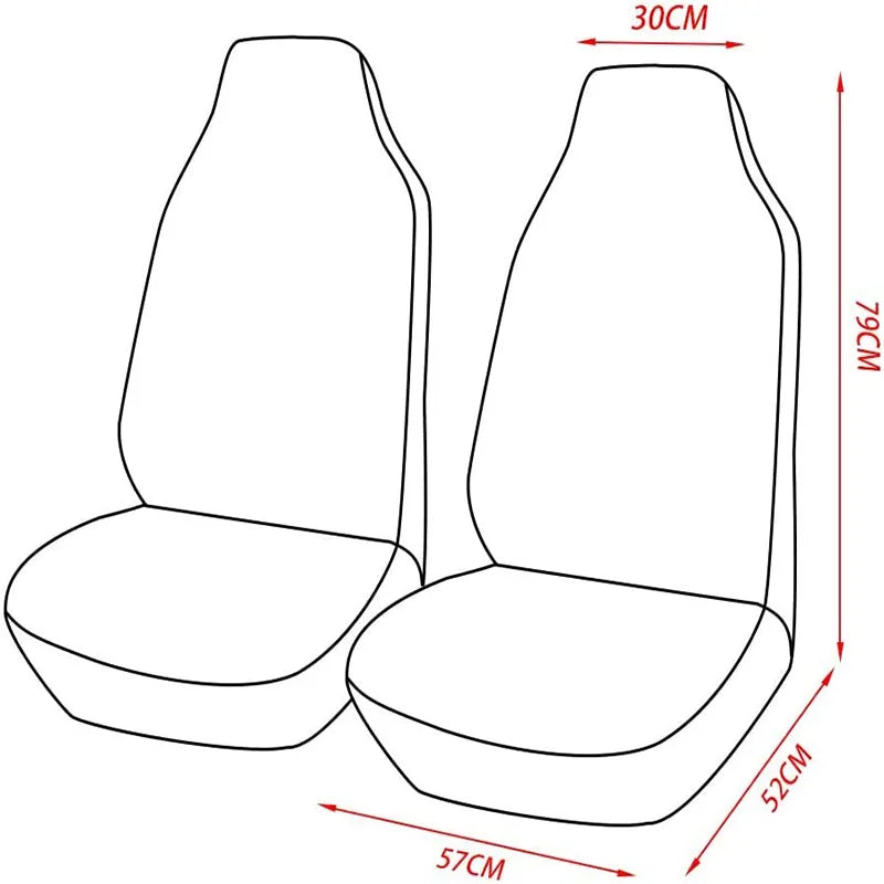 2pcs Front High Bucket Car Seat Covers Universal