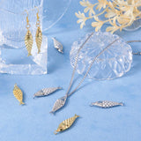 Pandahall 10Pcs Golden Fish Pendants Brass Cubic Zirconia