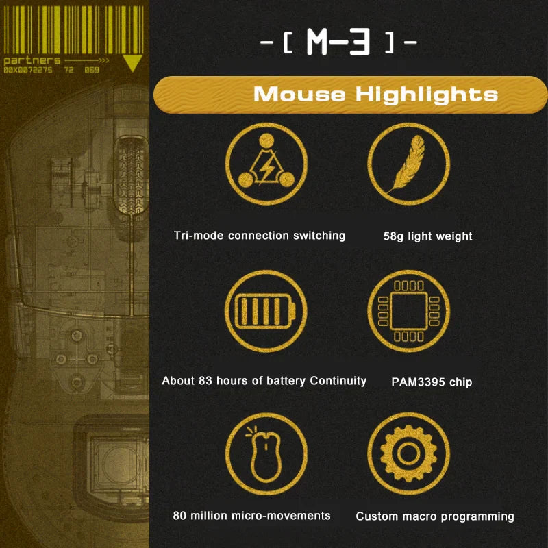 Motospeed Darmoshark M3 Wireless Bluetooth Gaming Esports Mouse