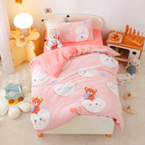 3pcs Cartoon Cotton Crib Linen Kit Baby Coral