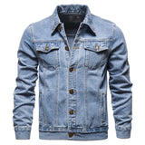 Men'S Workwear Long-Sleeved Lapel Denim Jacket Fashionable Loose