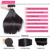 Human Hair Bundles 1/3/4 Piece Hair Extension For