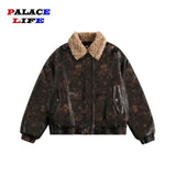 Men's PU Leather Thick Winter Puffer Jackets Parka