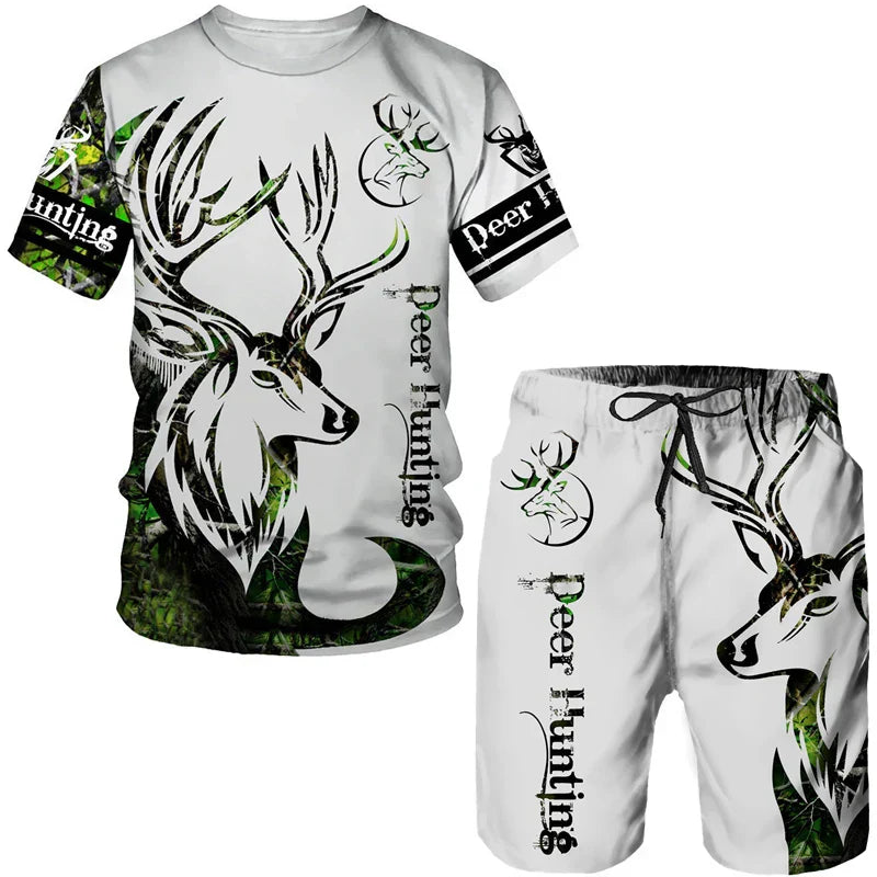 2023 Men T-shirt Set Tracksuit Training Wear Lion