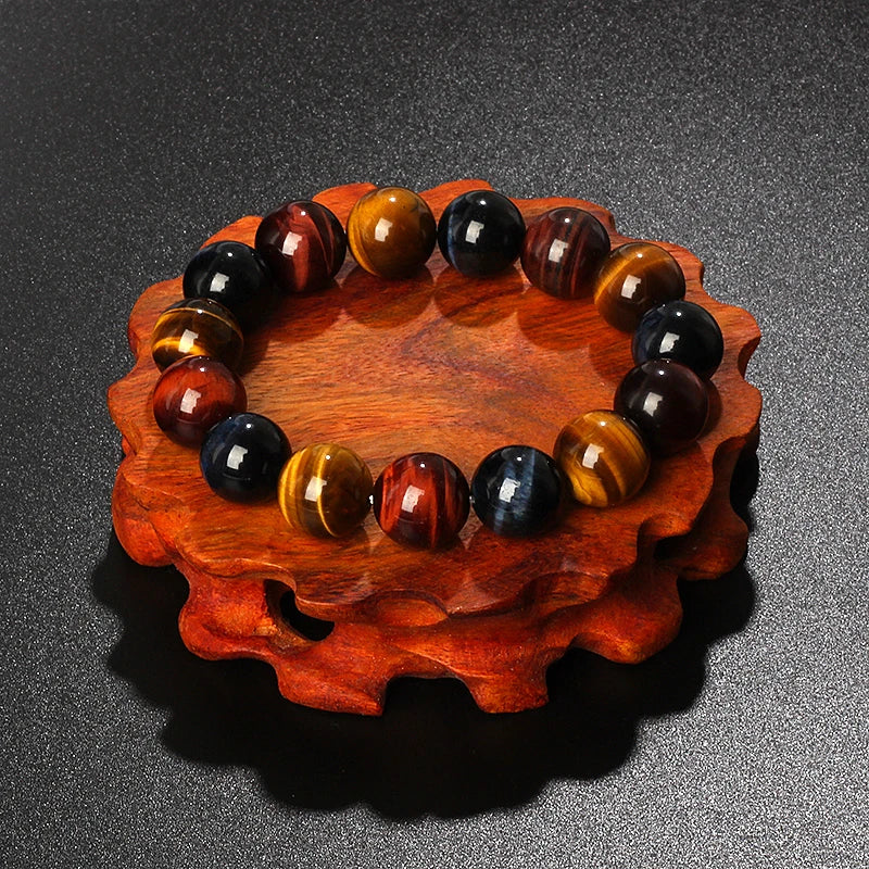 Original Lightning 6-16mm colorful Tiger Eyes Beads Bracelet