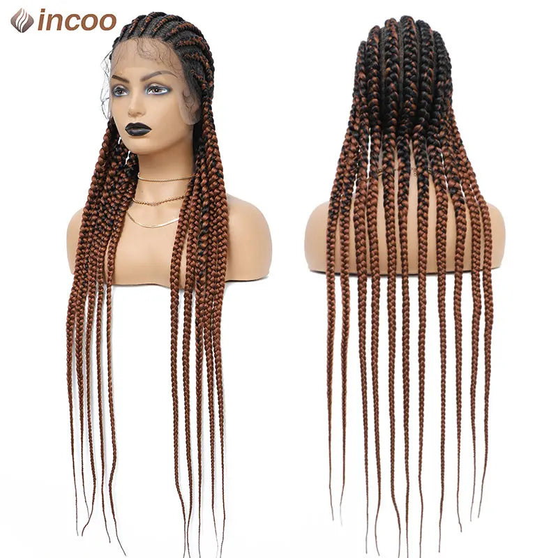 Incoo 36'' Synthetic Twist Braids Lace Front Wig