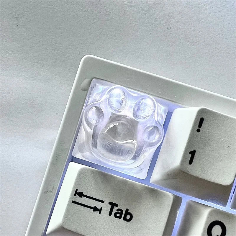 Cat Paw Clear Resin Keycap Mechanical Keyboard Computer