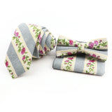 Men Linen Plant Ainmal Ties Set Pocket Handkerchief