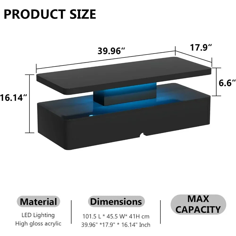 Double-Layer Design for Living Room Green Coffee Table