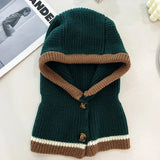 Korean Balaclava Beanie Cap Winter One Piece Knitted