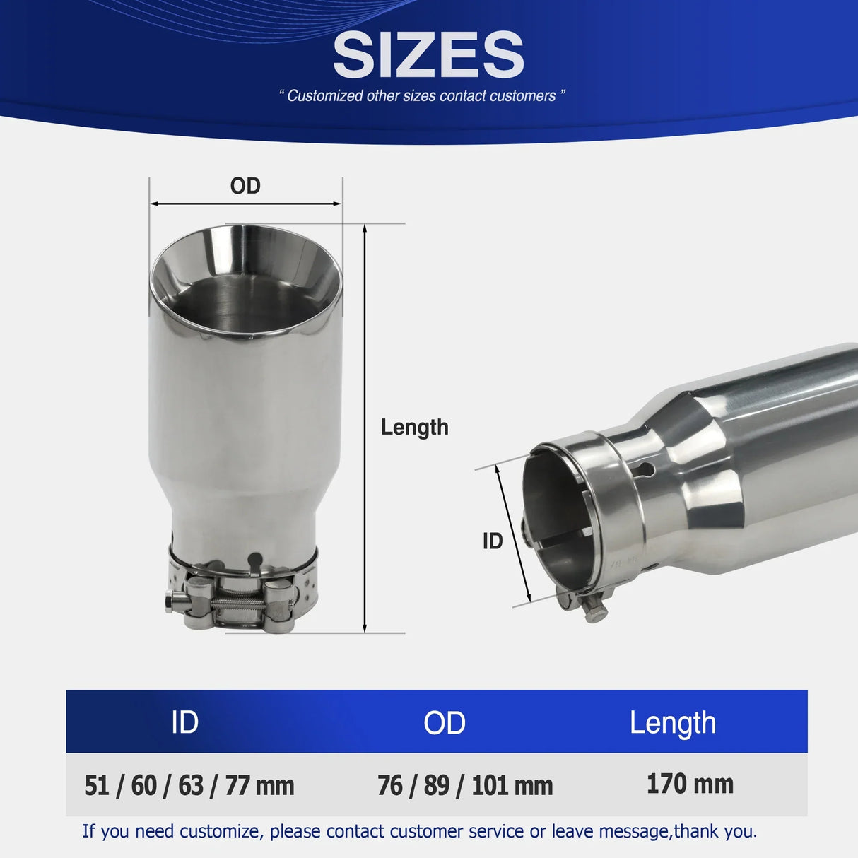 Exhaust Racing car Exhaust Tip Stainless Steel Exhaust