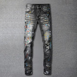 Skinny Tapered Trouser New Retro Splash Ink Jean