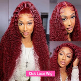 99j Colored Lace Front Human Hair Wigs Deep