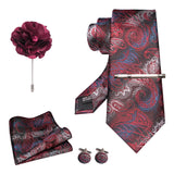 EASTEPIC 8 cm Red Blue Plaid Tie Paisley