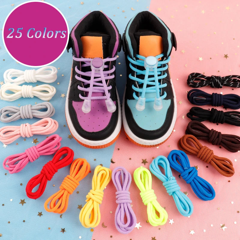 No Tie Shoelace Elastic Round Lock Shoe Laces