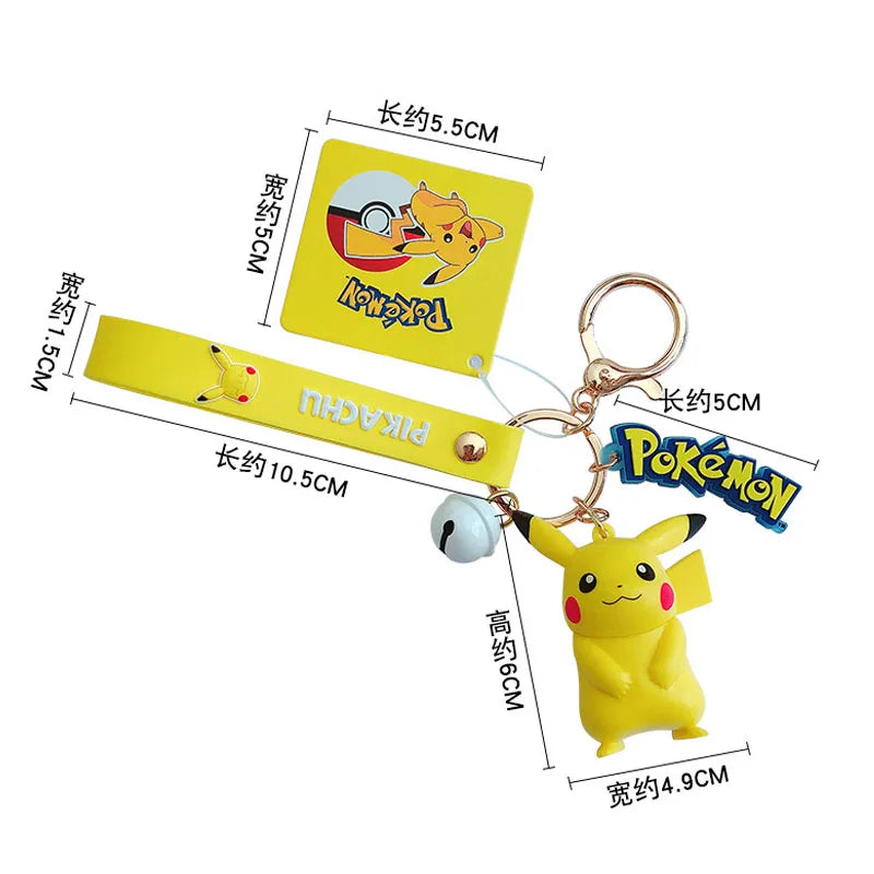 Pokemon Keychain Anime Figures Pikachu Cartoon Key Chain