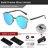 CLLOIO Fashion Polarized Sunglasses Women Cat Eye Driving