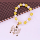 Stylish Stretch Elastic White Yellow Pearl Beads College