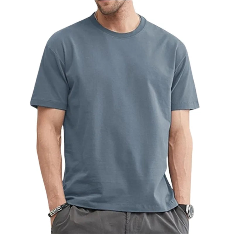T Shirt For Men Summer Cotton Tops Solid