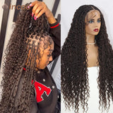 32 Boho Box Braid Wigs Curly Braided Full